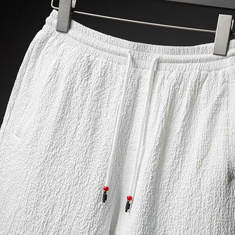 Set da uomo Buddha Stones 2 pezzi tinta unita con bottoni e pantaloni a mezza manica