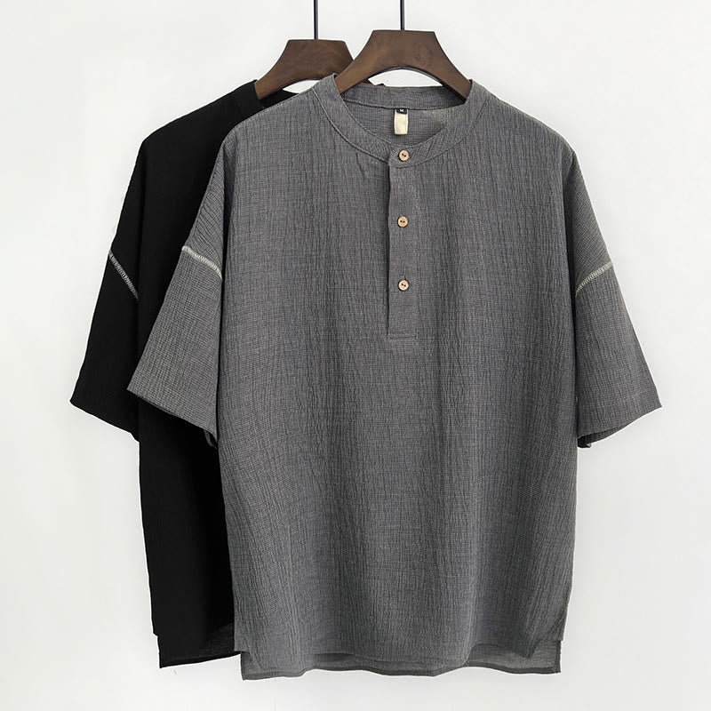 Camicia a maniche corte con bottoni Buddha Stones - image 0