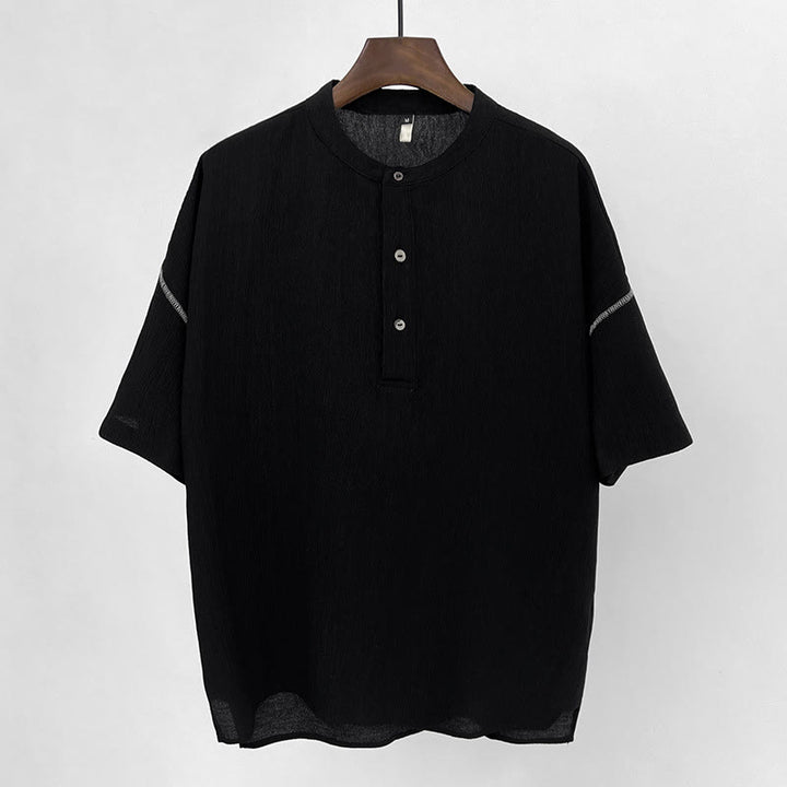 Camicia a maniche corte con bottoni Buddha Stones