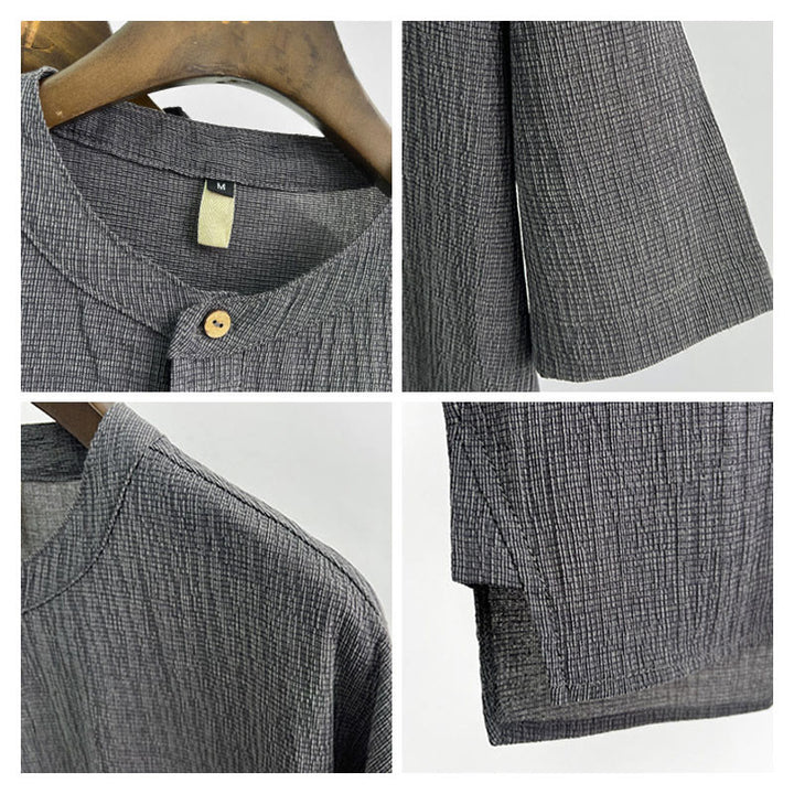 Camicia a maniche corte con bottoni Buddha Stones