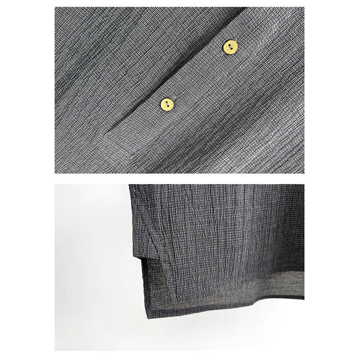Camicia a maniche corte con bottoni Buddha Stones