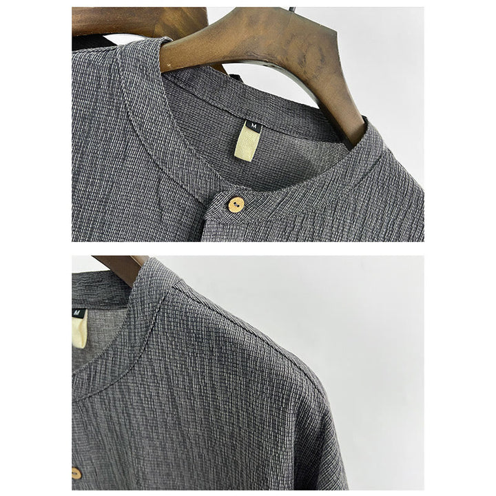Camicia a maniche corte con bottoni Buddha Stones