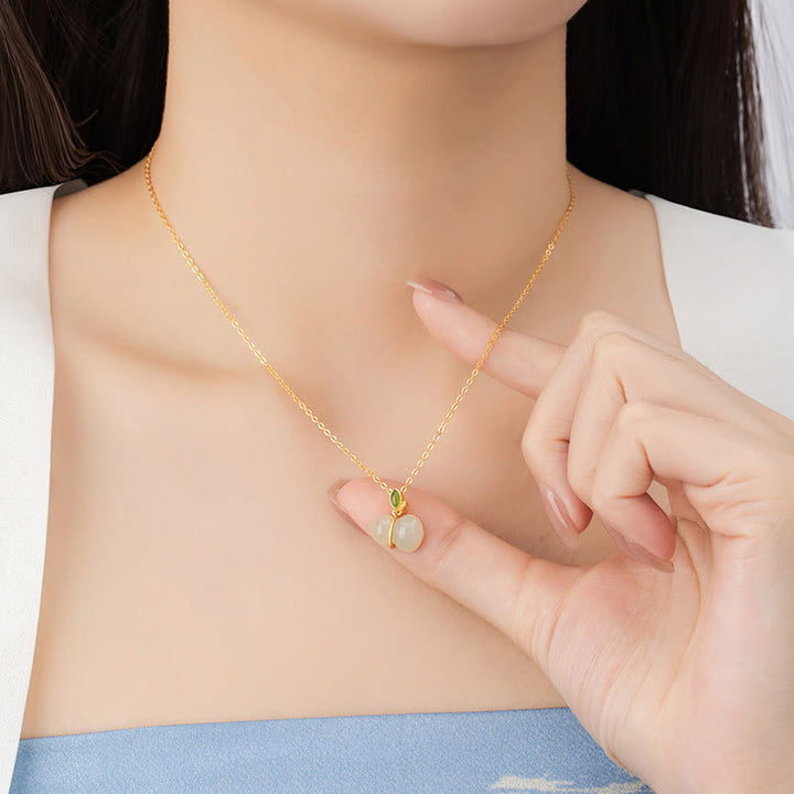 Collana con ciondolo in giada Hetian, Buddha Stones - image 7