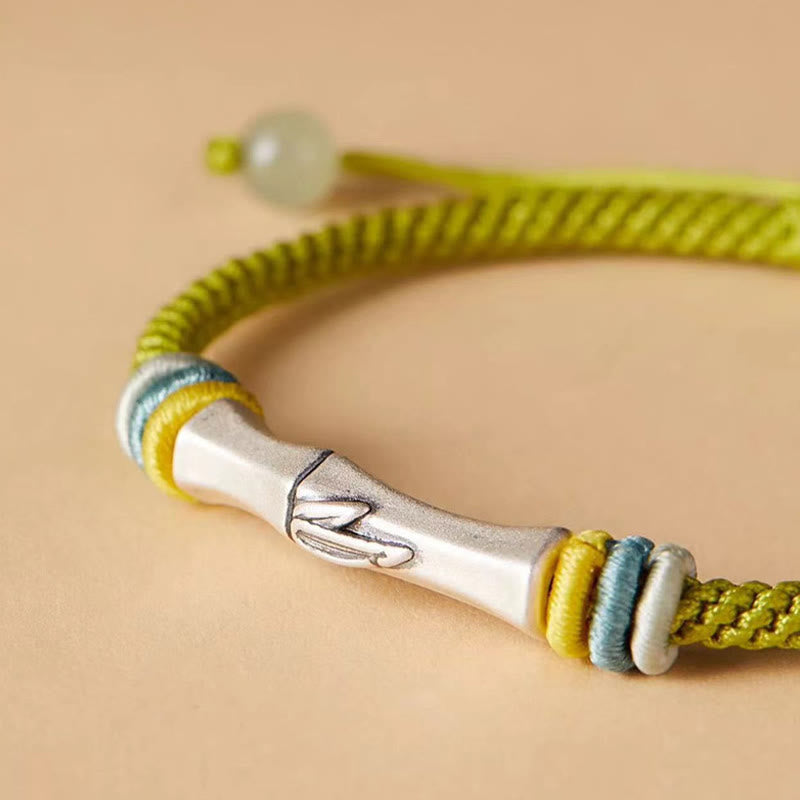 Bracciale Buddha Stones 999 Sterling Silver Red String Bamboo Enlightenment - image 8