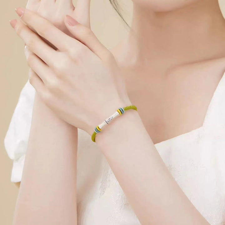 Bracciale Buddha Stones 999 Sterling Silver Red String Bamboo Enlightenment - image 10