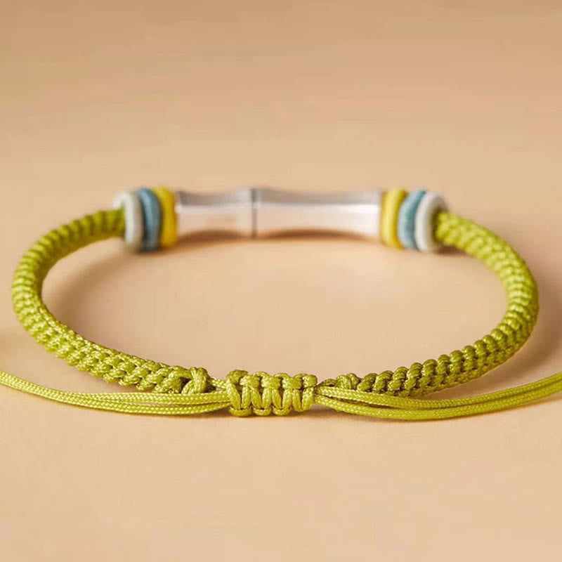 Bracciale Buddha Stones 999 Sterling Silver Red String Bamboo Enlightenment - image 3