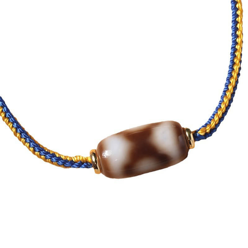Braccialetto di perline Dzi tibetano a tre occhi Buddha Stones Luck Happiness