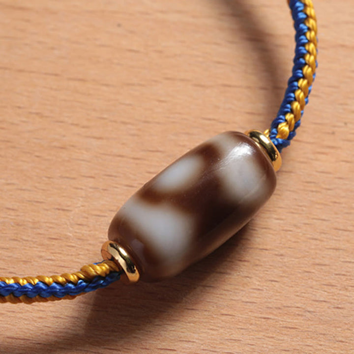 Braccialetto di perline Dzi tibetano a tre occhi Buddha Stones Luck Happiness