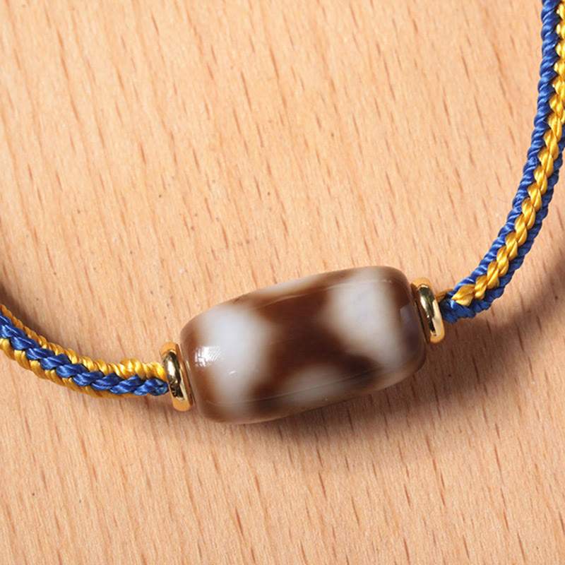 Braccialetto di perline Dzi tibetano a tre occhi Buddha Stones Luck Happiness