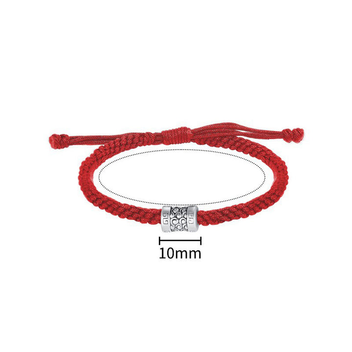 Bracciale Buddha Stones 999 Sterling Silver Red String Lucky Cloud Strength
