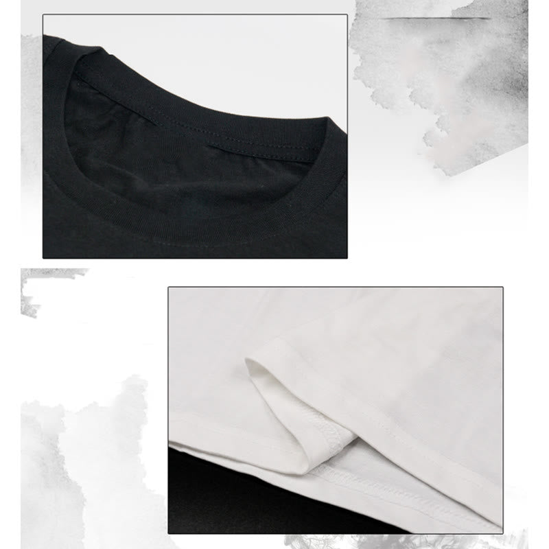 Buddha Stones Uomo Estate Girocollo Manica Corta Yin Yang Cotone T-Shirt - image 7