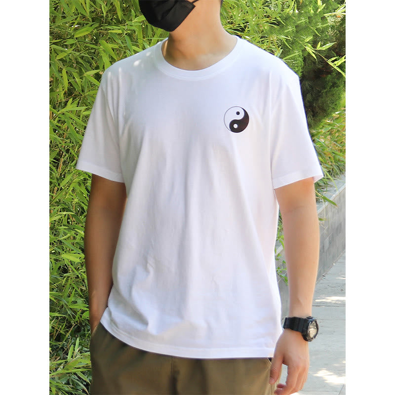 Buddha Stones Uomo Estate Girocollo Manica Corta Yin Yang Cotone T-Shirt - image 10
