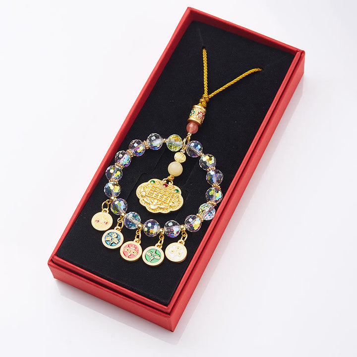 Buddha Stones Pesce Koi Fortunato Cinque Dei della Ricchezza Prosperità Decorazione Appesa