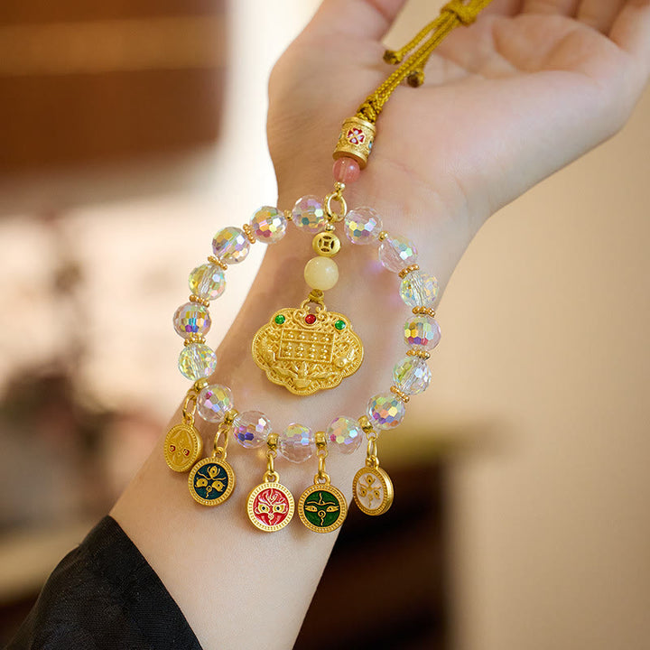 Buddha Stones Pesce Koi Fortunato Cinque Dei della Ricchezza Prosperità Decorazione Appesa