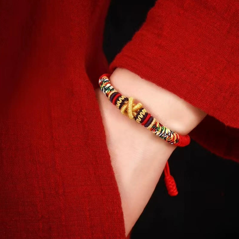 Braccialetto della fede con nodo di King Kong in argento sterling 925 con Buddha Stones Om Mani Padme Hum - image 4