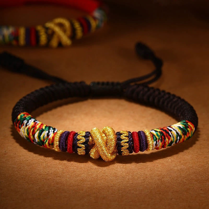 Braccialetto della fede con nodo di King Kong in argento sterling 925 con Buddha Stones Om Mani Padme Hum
