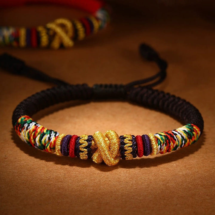 Braccialetto della fede con nodo di King Kong in argento sterling 925 con Buddha Stones Om Mani Padme Hum