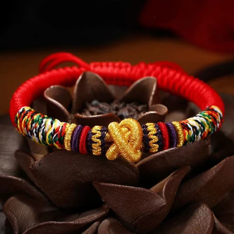 Braccialetto della fede con nodo di King Kong in argento sterling 925 con Buddha Stones Om Mani Padme Hum