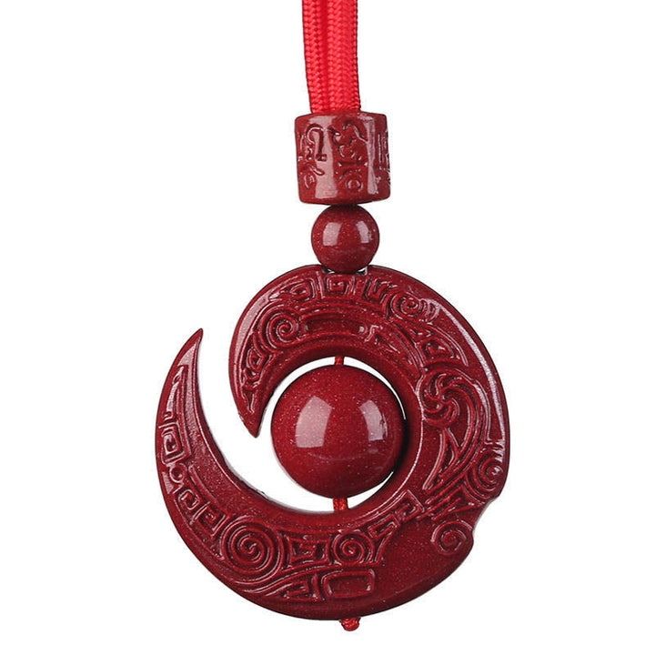 Buddha Stones La fortuna di una persona migliora il design del modello Ciondolo della collana di concentrazione naturale di cinabro