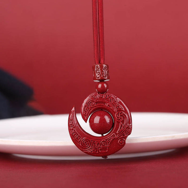 Buddha Stones La fortuna di una persona migliora il design del modello Ciondolo della collana di concentrazione naturale di cinabro