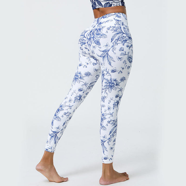 Buddha Stones Fiori Foglie Dente di leone Ananas Stampa Sport Fitness Vita alta Leggings Pantaloni da yoga da donna - image 5