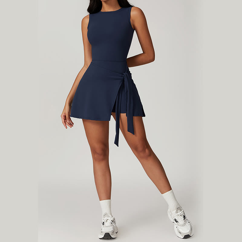 Abito sportivo da donna con lacci, stile tennis yoga, tinta unita , Buddha Stones