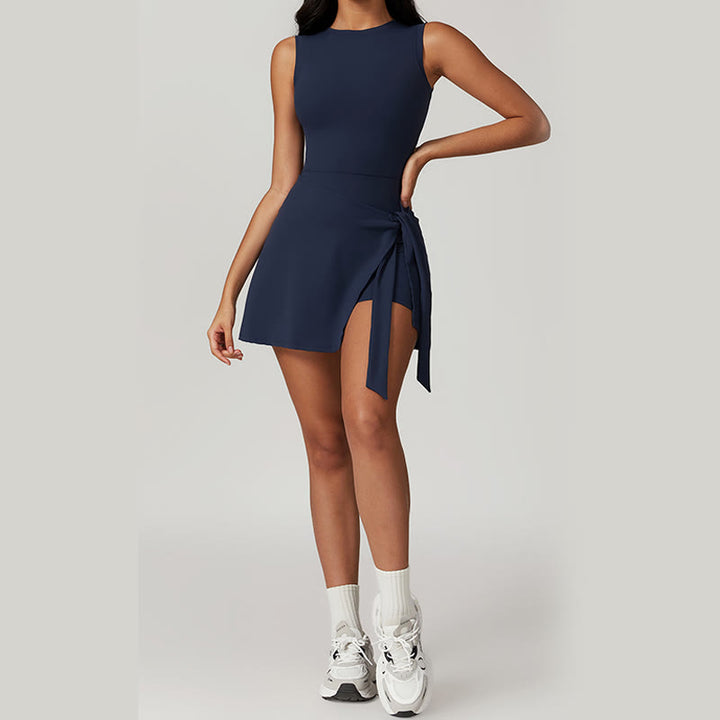 Abito sportivo da donna con lacci, stile tennis yoga, tinta unita , Buddha Stones