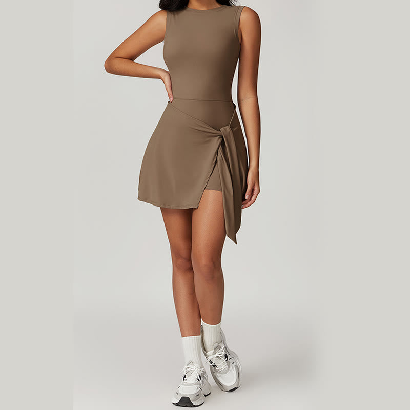 Abito sportivo da donna con lacci, stile tennis yoga, tinta unita , Buddha Stones
