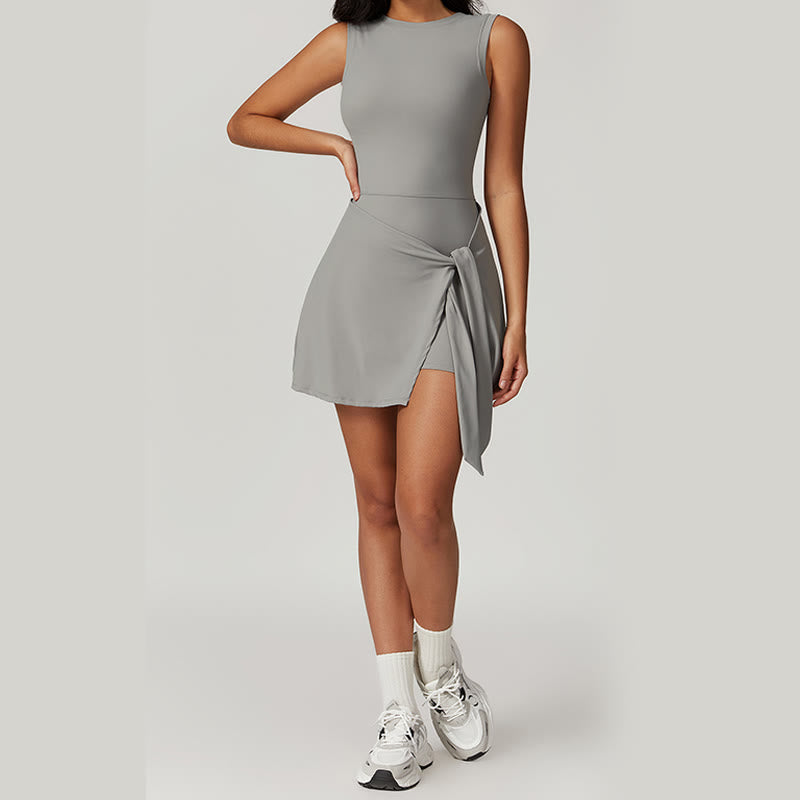 Abito sportivo da donna con lacci, stile tennis yoga, tinta unita , Buddha Stones
