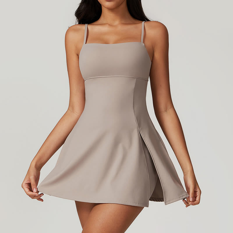 Buddha Stones Solid Backless Tennis Yoga Donna Sport Vestito - Abbronzatura - US8-10, UK/AU12-14, EU40-42 (XL)  - image 24