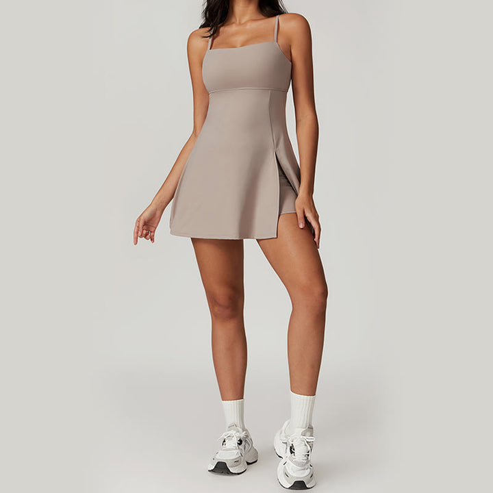 Buddha Stones Solid Backless Tennis Yoga Donna Sport Vestito - image 28