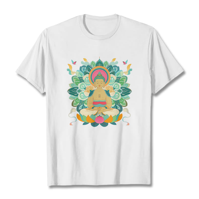 Maglietta ispirata al Buddha Stones e farfalla di loto - Bianco - 2XL - image 0