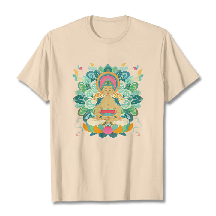 Maglietta ispirata al Buddha Stones e farfalla di loto - Biscotto - 2XL - image 7