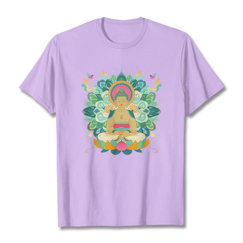 Maglietta ispirata al Buddha Stones e farfalla di loto - Prugna - 2XL - image 16