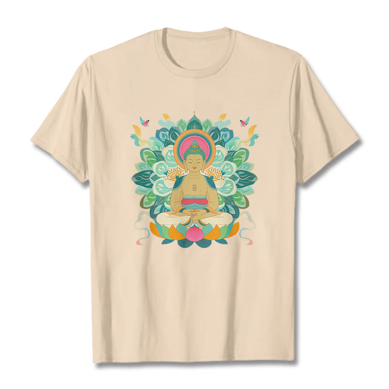 Maglietta ispirata al Buddha Stones e farfalla di loto - Biscotto - 2XL - image 8