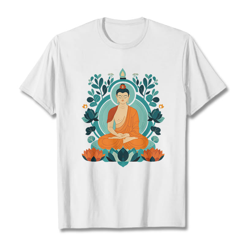 Maglietta Buddha Stones Lotus Buddha Meditazione Tee - Bianco - 2XL - image 2