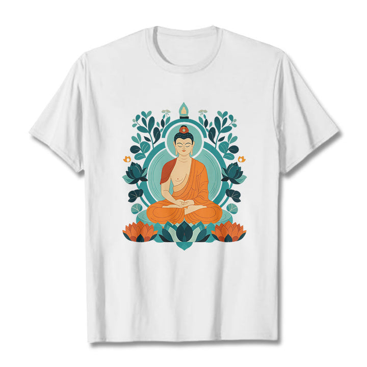 Maglietta Buddha Stones Lotus Buddha Meditazione Tee - Bianco - 2XL - image 2