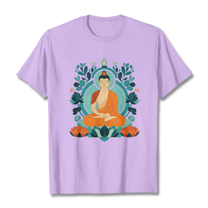 Maglietta Buddha Stones Lotus Buddha Meditazione Tee - Prugna - 2XL - image 10
