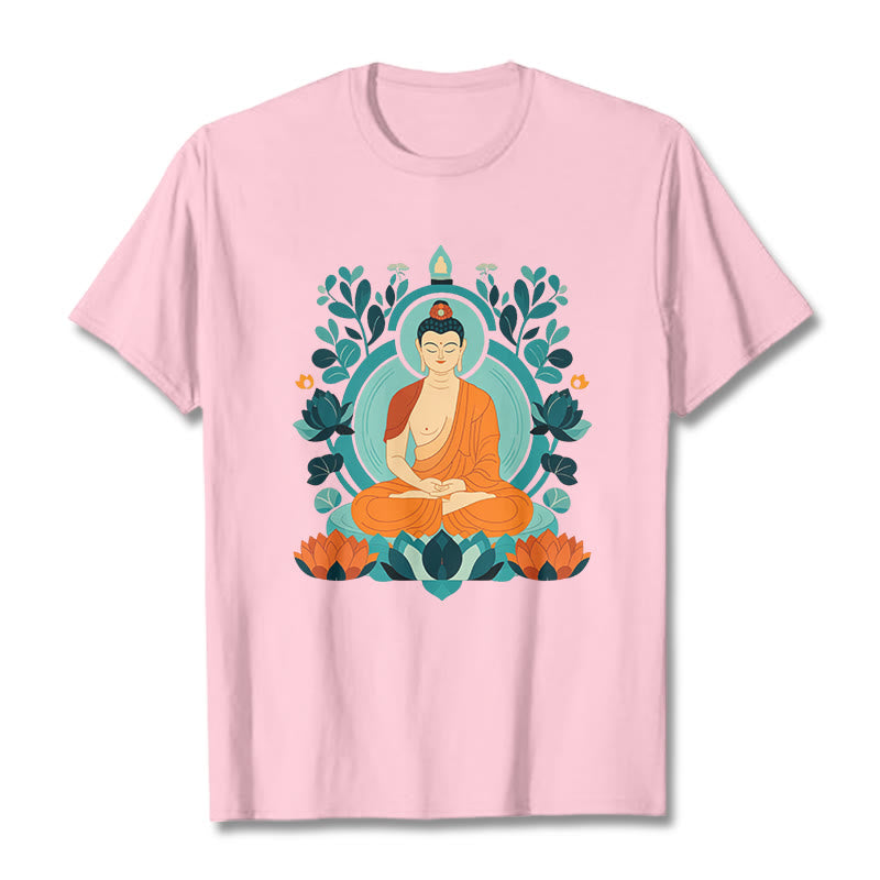 Maglietta Buddha Stones Lotus Buddha Meditazione Tee - Rosa chiaro - 2XL - image 9