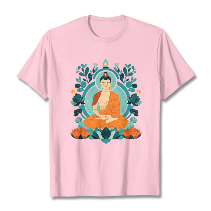 Maglietta Buddha Stones Lotus Buddha Meditazione Tee - Rosa chiaro - 2XL - image 9