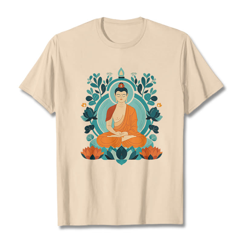 Maglietta Buddha Stones Lotus Buddha Meditazione Tee - Biscotto - 2XL - image 7
