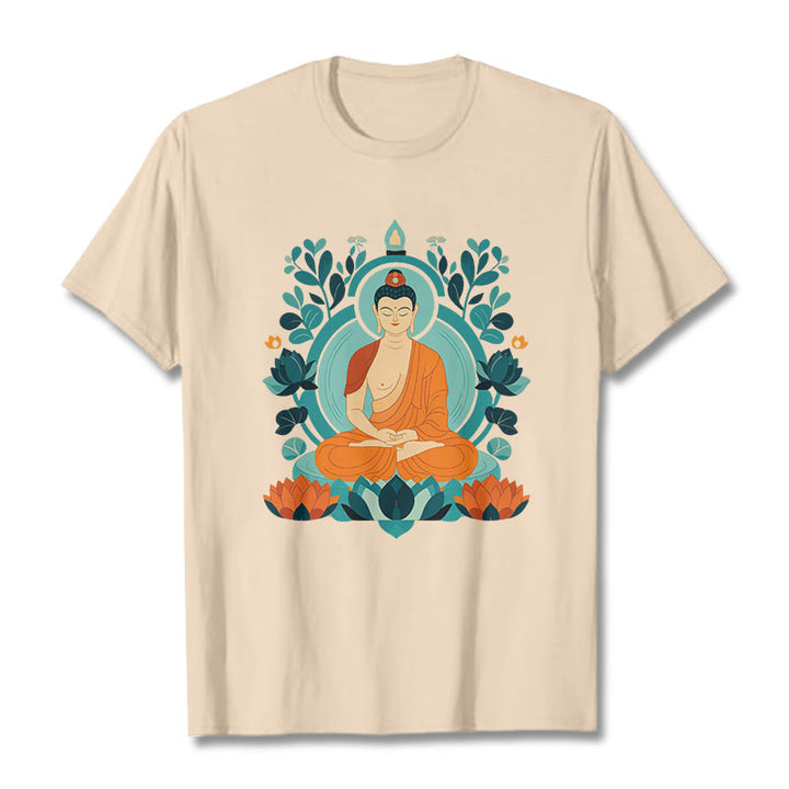 Maglietta Buddha Stones Lotus Buddha Meditazione Tee - Biscotto - 2XL - image 7