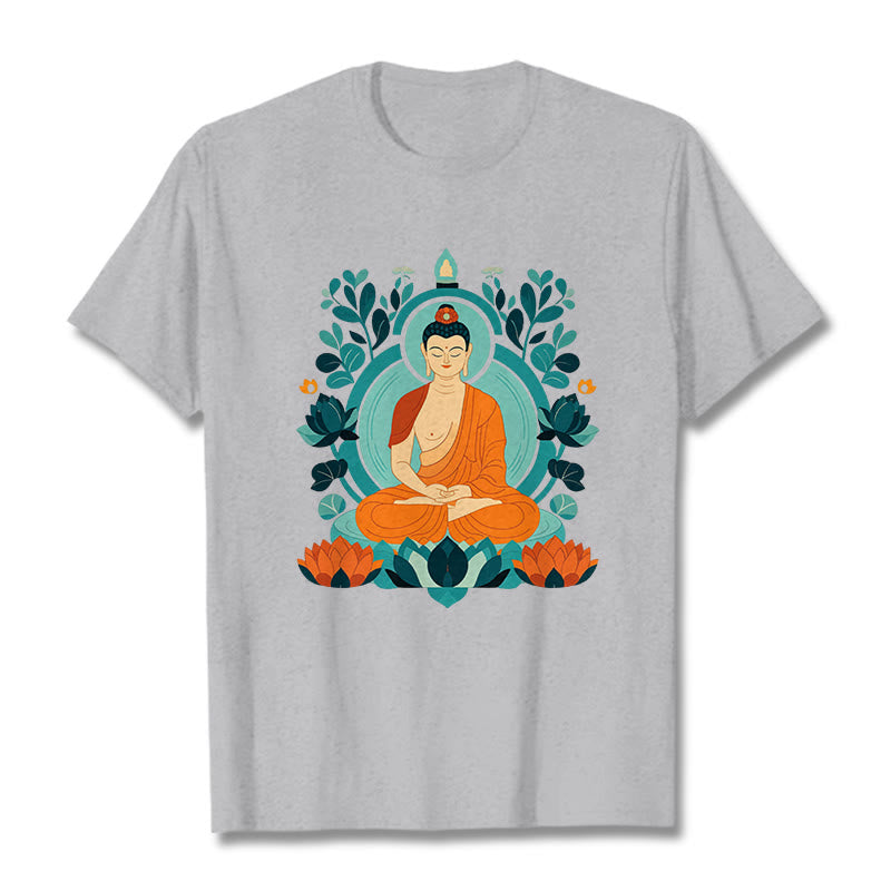 Maglietta Buddha Stones Lotus Buddha Meditazione Tee - Grigio chiaro - 2XL - image 12