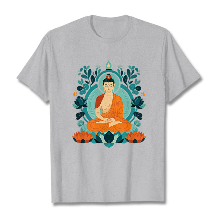 Maglietta Buddha Stones Lotus Buddha Meditazione Tee - Grigio chiaro - 2XL - image 12