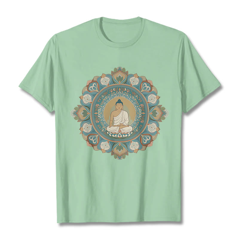 Maglietta Buddha Stones Mandala Flower Buddha Tee - Verde pallido - 2XL - image 0