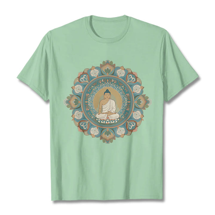 Maglietta Buddha Stones Mandala Flower Buddha Tee - Verde pallido - 2XL - image 0