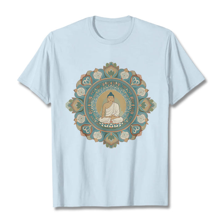 Maglietta Buddha Stones Mandala Flower Buddha Tee - Ciano chiaro - 2XL - image 17