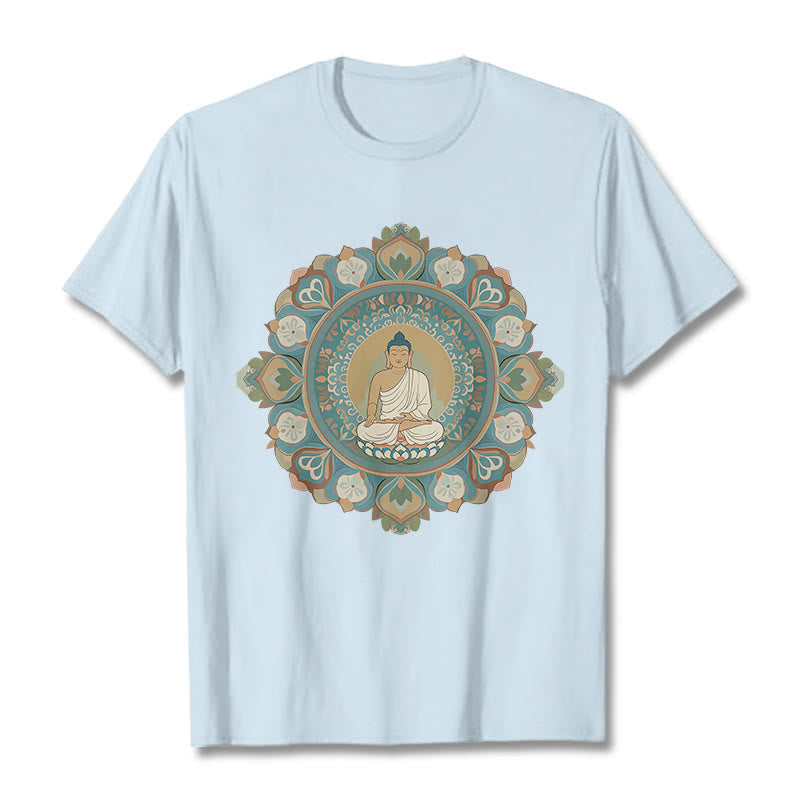 Maglietta Buddha Stones Mandala Flower Buddha Tee - Ciano chiaro - 2XL - image 18
