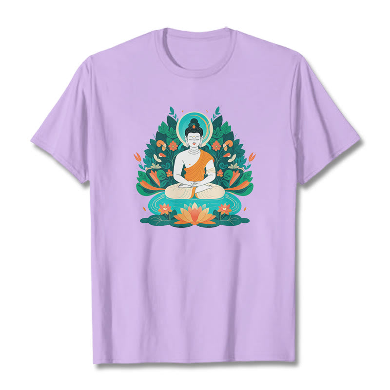 Maglietta Buddha Stones Fiore Erba Loto Bodhisattva - Prugna - 2XL - image 15