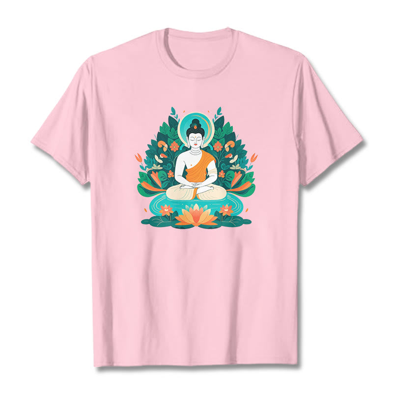 Maglietta Buddha Stones Fiore Erba Loto Bodhisattva - Rosa chiaro - 2XL - image 11